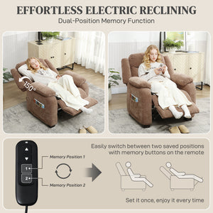 Massage Recliner Chair, Power Recliner with Quiet Brushless Motor, Remote, Pockets, 2 Memory Positions – view 10