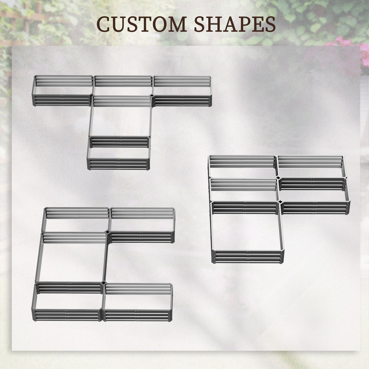 Steel Raised Garden Bed, Set of 5 Large Box Planters for Outdoor Plants Vegetables Flowers Herbs, 8x8x1ft – view 24