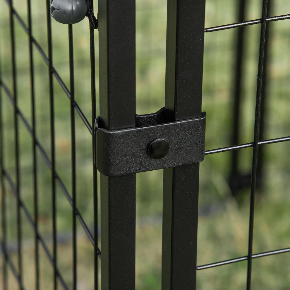 Outdoor Dog Kennel, Lockable Pet Playpen Crate with Top Cover, Black
