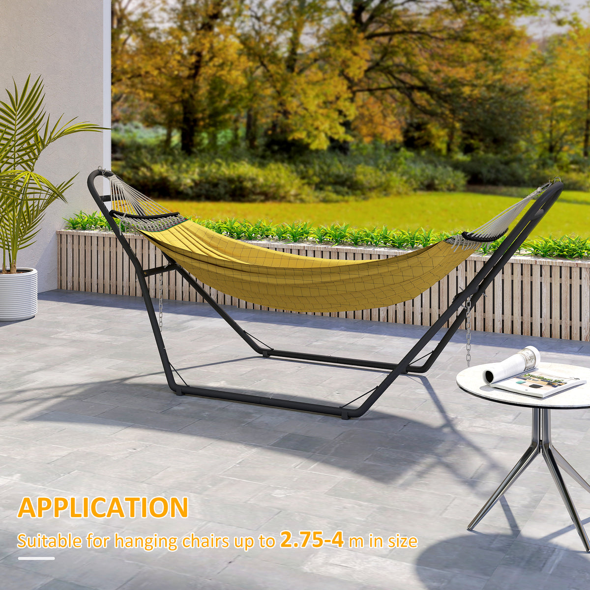 Hammock Stand with Adjustable Height Steel Frame for 0.8" -1.2" Person 109.4" Black
