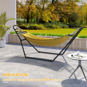 Hammock Stand with Adjustable Height Steel Frame for 0.8" -1.2" Person 109.4" Black