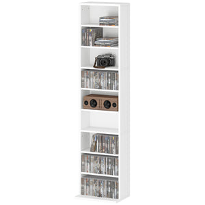 Media Storage Cabinet, 9-Tier Tall Narrow DVD Shelf with 6 Adjustable Shelves, Black – view 8