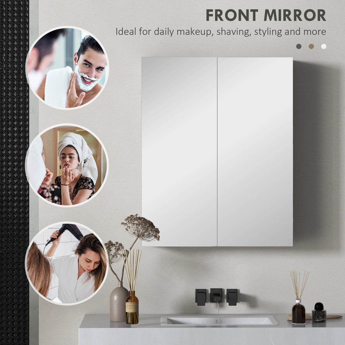 Wall Mount Medicine Cabinet with Mirror, Bathroom Mirror Cabinet Storage Organizer with Adjustable Shelf – view 19