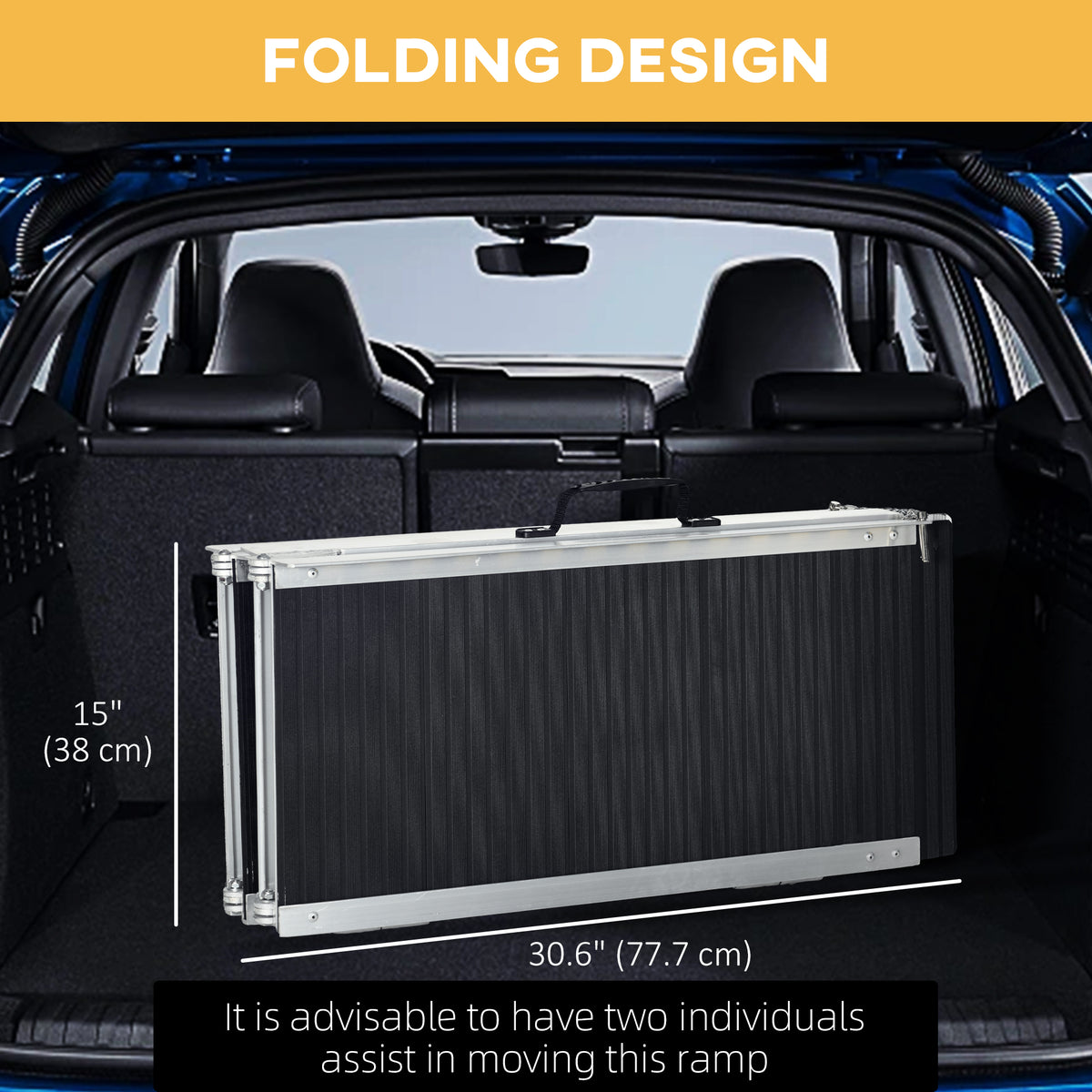 5ft Wheelchair Ramp Scooter Mobility Non-Skid PVC Layering Portable Foldable Aluminium