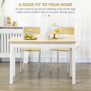 Kitchen Table, Dining Table for 4 to 6 People, 46.9" W x 27.6" D x 29.5" H, Oak