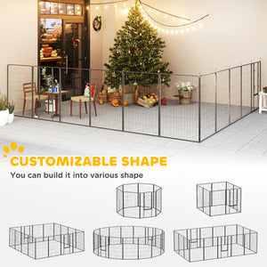Heavy Duty Pet Playpen, 16 Panels Steel Dog Fence Puppy Exercise Pen with 2 Doors Locking Latch, 47" Height