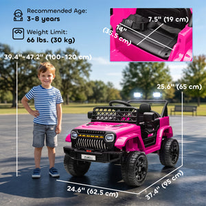 Qaba 12V Ride on Truck, Electric Car for Kids with Remote Control, Suspension, 3 Speeds, USB Music Headlights