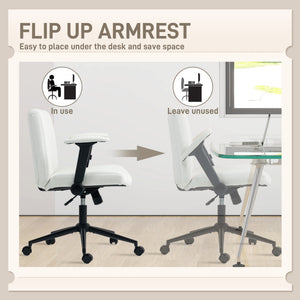 Criss Cross Chair with Flip-up Armrests, Wheels, Wide Office Chair with Adjustable Height, Tilting – view 4