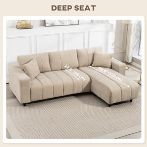 Sectional Couch with Integrated Seat, 3 Seater L-Shaped Sofa with Changeable Chaise, Spring Cushion – view 7
