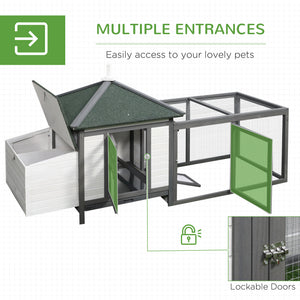 77" Chicken Coop Hen House Rabbit Hutch Poultry Cage Pen Outdoor Backyard with Nesting Box Run Natural – view 18