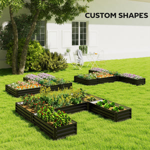 Steel Raised Garden Bed, Set of 5 Large Box Planters for Outdoor Plants Vegetables Flowers Herbs, 8x8x1ft – view 3