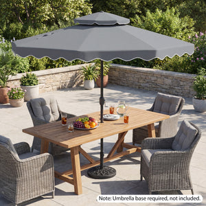 9 Feet Patio Umbrella with Push Button Tilt and Crank-Gray view 3