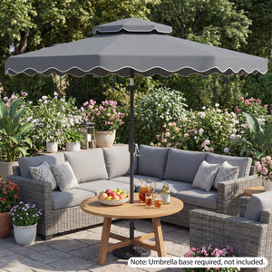 9 Feet Patio Umbrella with Push Button Tilt and Crank-Gray view 7