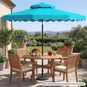 9 Feet Patio Umbrella with Push Button Tilt and Crank-Turquoise view 3