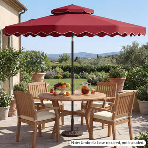 9 Feet Patio Umbrella with Push Button Tilt and Crank-Wine view 3