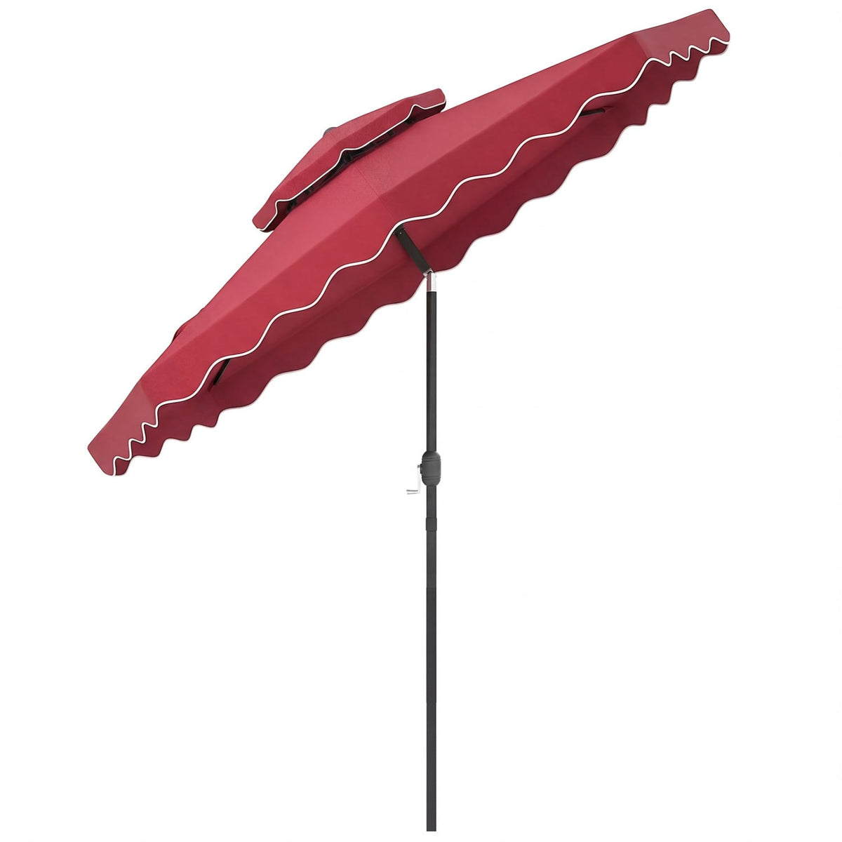 9 Feet Patio Umbrella with Push Button Tilt and Crank-Wine view 4