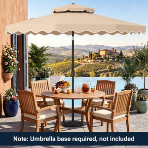 9 Feet Patio Umbrella with Push Button Tilt and Crank-Beige view 3