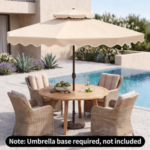 9 Feet Patio Umbrella with Push Button Tilt and Crank-Beige view 6