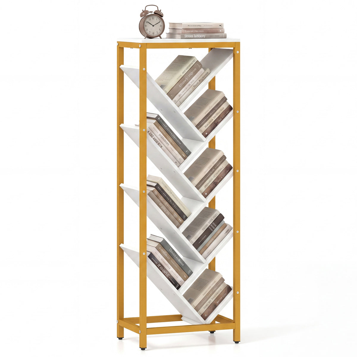 9-Tier Freestanding Bookcase for Hardcover Books-White view 4