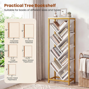 9-Tier Freestanding Bookcase for Hardcover Books-White view 7