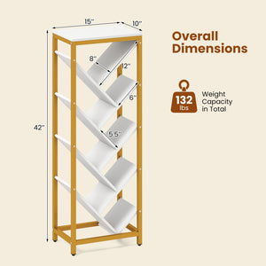 9-Tier Freestanding Bookcase for Hardcover Books-White view 5