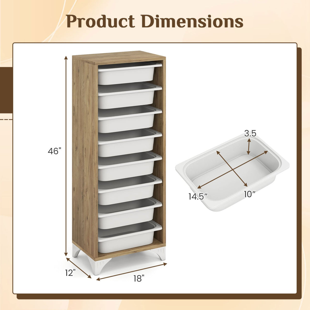 9-Tier Fruit and Vegetable Storage Rack Freestanding Wooden Pantry Organizer Cabinet view 5