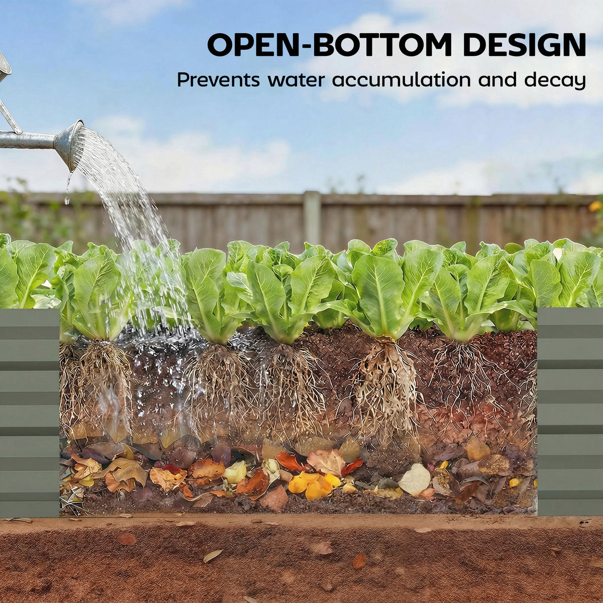8'x2'x1' Galvanized Raised Bed, Large Elevated Planter Box for Growing Flowers, Herbs and Vegetables – view 26