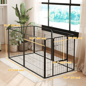 Heavy Duty Dog Playpen with Door for Small Dogs, 6 Panels, 23.5"H