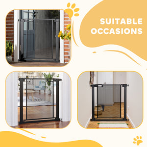 29.5"-32.3" Metal Pet Gate, w/ Auto Closing Door, Double Locking, Dog Gate for Doorways, Stairs, Hallways – view 6