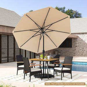 9 ft Outdoor Market Patio Table Umbrella Push Button Tilt Crank Lift-Beige view 3
