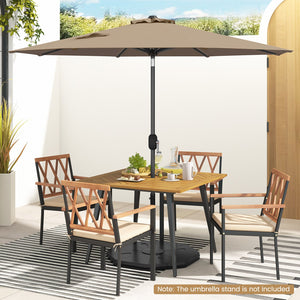 9 ft Outdoor Market Patio Table Umbrella Push Button Tilt Crank Lift-Tan view 5