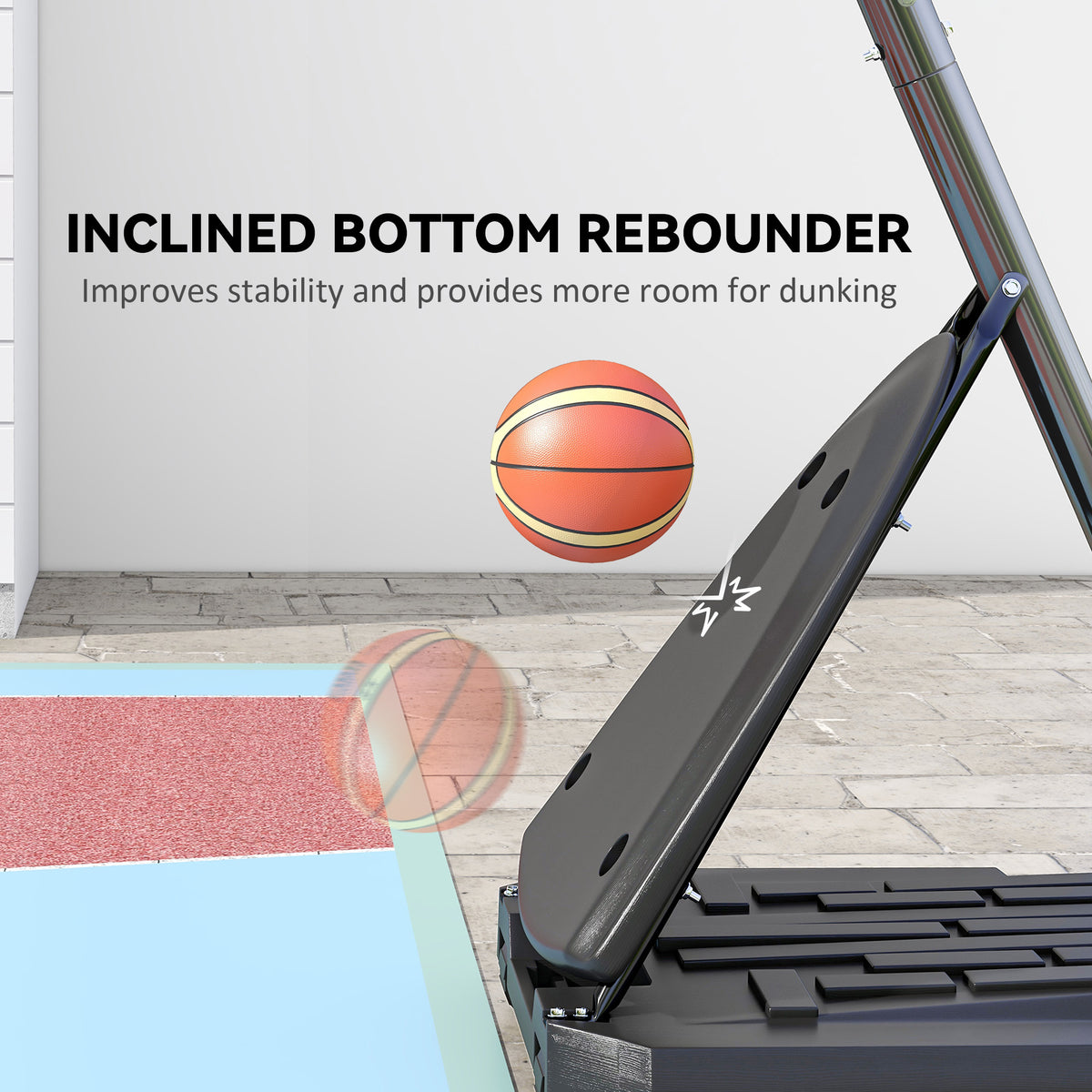 Soozier Outdoor Portable Basketball Hoop and Stand with Backboard Weighted Base Wheels, 115.4"-137.8" Height Adjustable