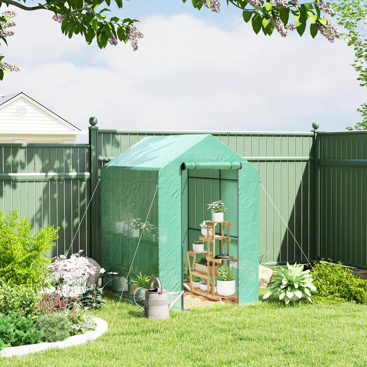 73" x 47" x 75" Walk-in Greenhouse Outdoor Portable Plant Flower Growth Warm House Garden Tunnel Shed – view 14