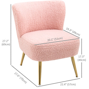 Lounge Chair for Bedroom Living Room Chair with Soft Upholstery and Gold Legs Pink – view 2