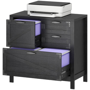 Lateral Filing Cabinet, Farmhouse File Cabinet with 4 Drawers, Fit Letter/A4/Legal Hanging Files