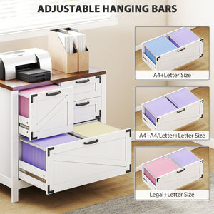 Lateral Filing Cabinet, Farmhouse File Cabinet with 4 Drawers, Fit Letter/A4/Legal Hanging Files – view 11