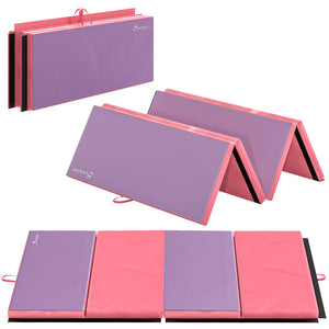 Soozier 4'x10'x2" Folding Gymnastics Tumbling Mat, Exercise Mat with Carrying Handles for Yoga, MMA, Martial Arts