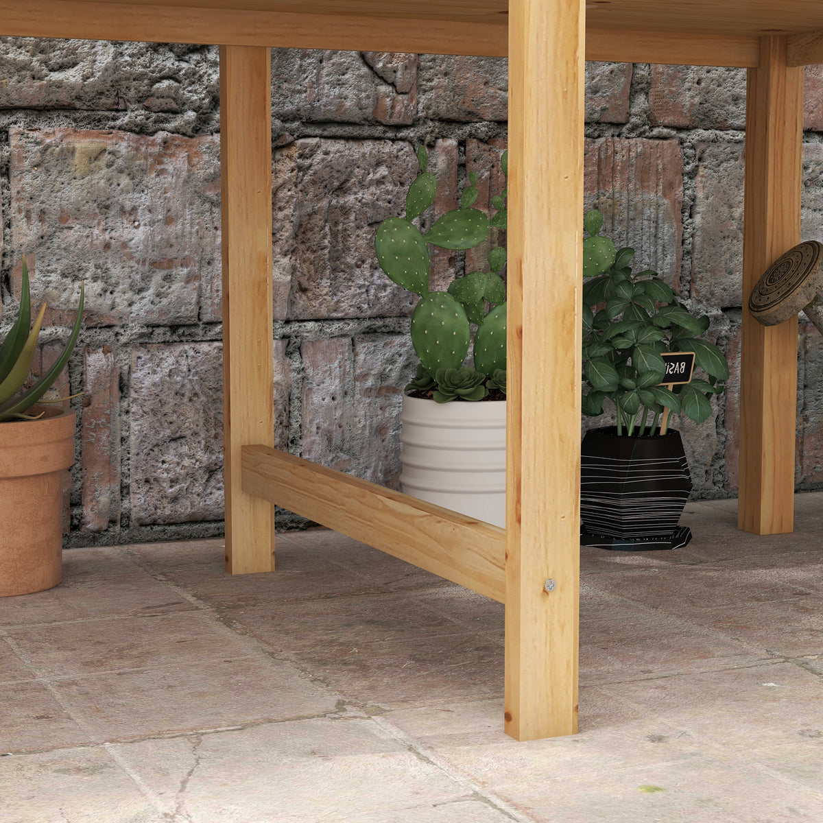 Wooden Raised Planter Box with Drain Holes for Vegetables, Flowers, Outdoor Garden Bed, 45.3x21.7x31.5inch – view 14