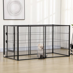 6 Panel 32.5" - 59" x 32" Dog Playpen, Heavy Duty Pet Playpen for Indoor Outdoor, Small and Medium Dogs