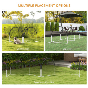 Dog Agility Kit Pet Obstacle Course Training Equipment Outdoor with Weave Poles, Carry Bag, Black – view 3