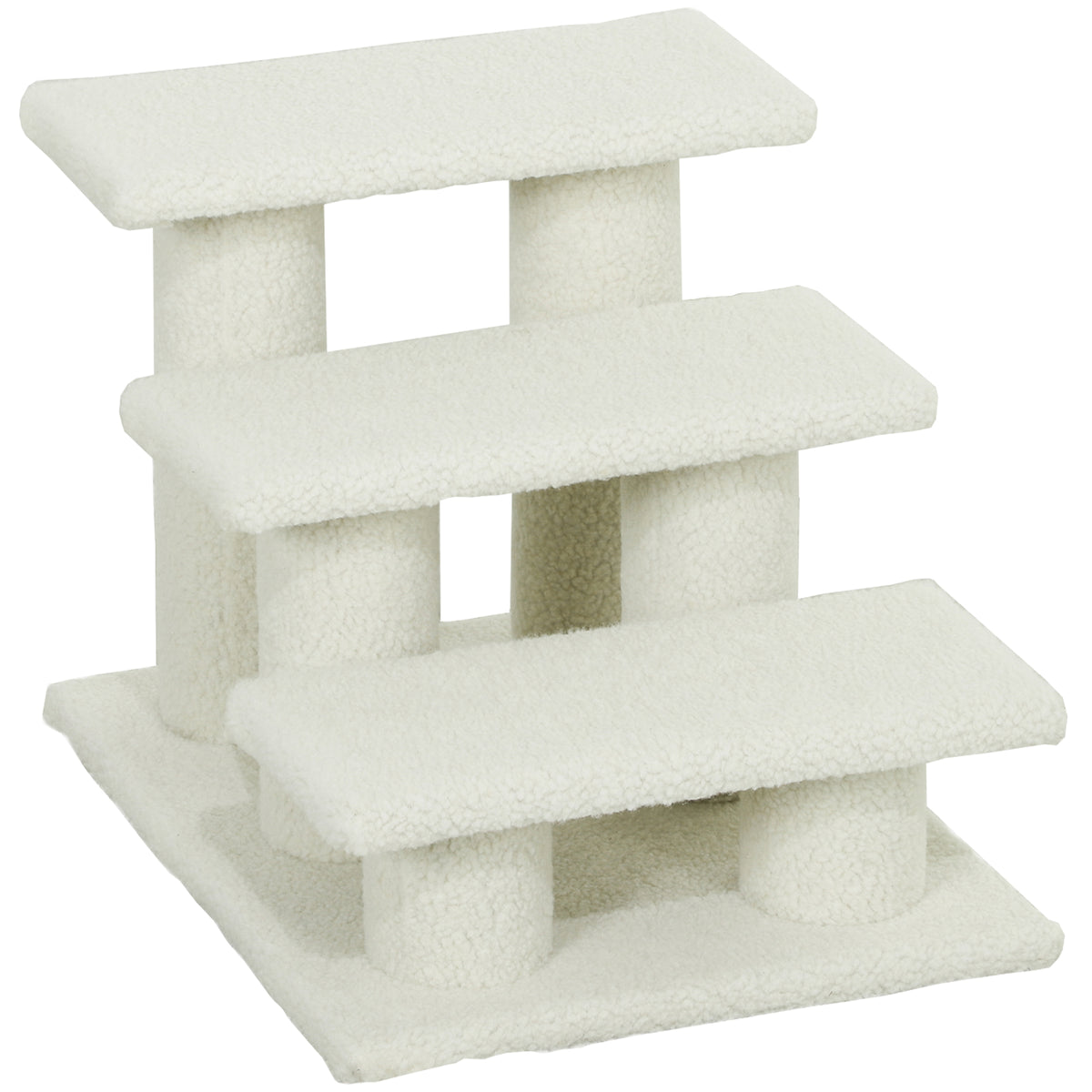 23.5" 4 Tier Pet Stairs Dog Cat Step Scratch Post Furniture, Cream White