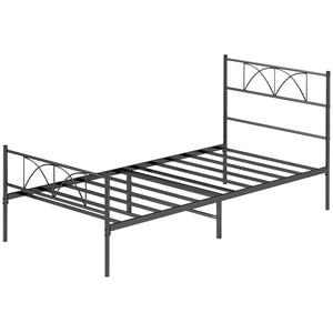Metal Full Platform Bed Frame with Headboard, Steel Slat Support, Underbed Storage, No Box Spring Needed, Easy Assembly