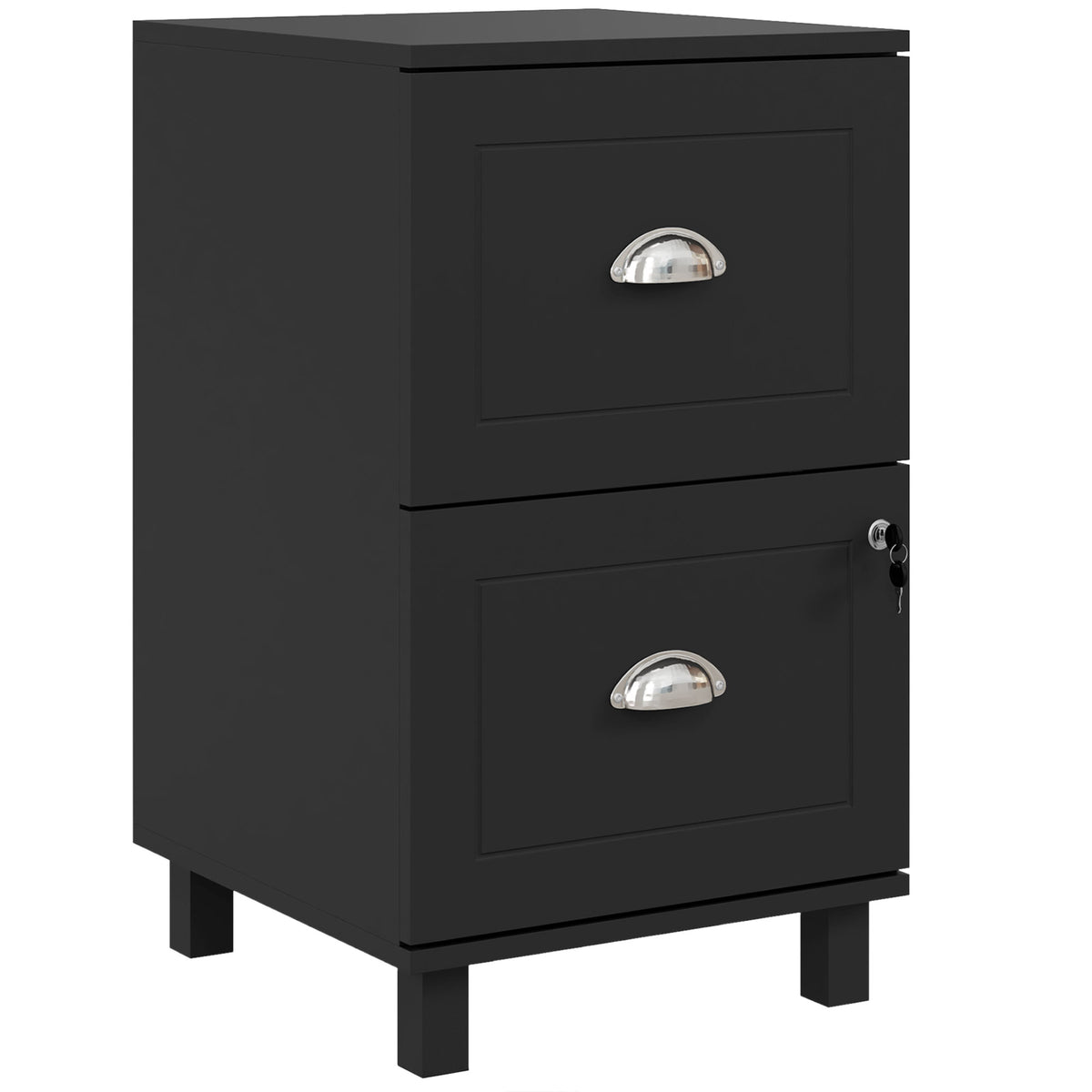 2-Drawer Small Filing Cabinet Lockable Home Office Storage Cabinet with Adjustable Hanging Bars for A4