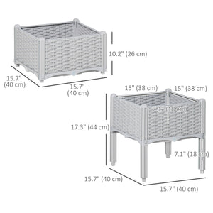 1 Piece Raised Garden Bed PP Raised Flower Bed Vegetable Herb Grow Box Stand Brown – view 16