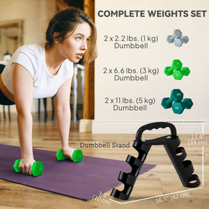 Soozier 40 LBS Hex Dumbbell Set with Vertical Rack, Adjustable Dumbbells, Hand Weights for Home Gym Strength Training, Green