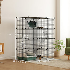 4 Tier DIY Cat Cage Indoor, Catio for 1-3 Cats with Hammock, 5 Doors, 3 Ramps, 3 Jumping Platforms – view 16