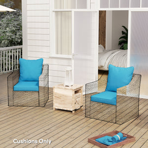 Seat Cushion Back Pillows Replacement Set of 2, Patio Chair Cushions Set for Indoor Outdoor, Blue – view 42