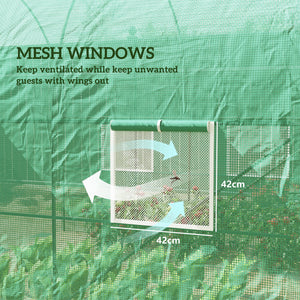 8'x6.6'x6.6' Heavy Duty Walk-in Greenhouse Garden Tunnel Hot House Outdoor Flower Vegetable Growth Warm House Roll Up Door, Windows, Steel
