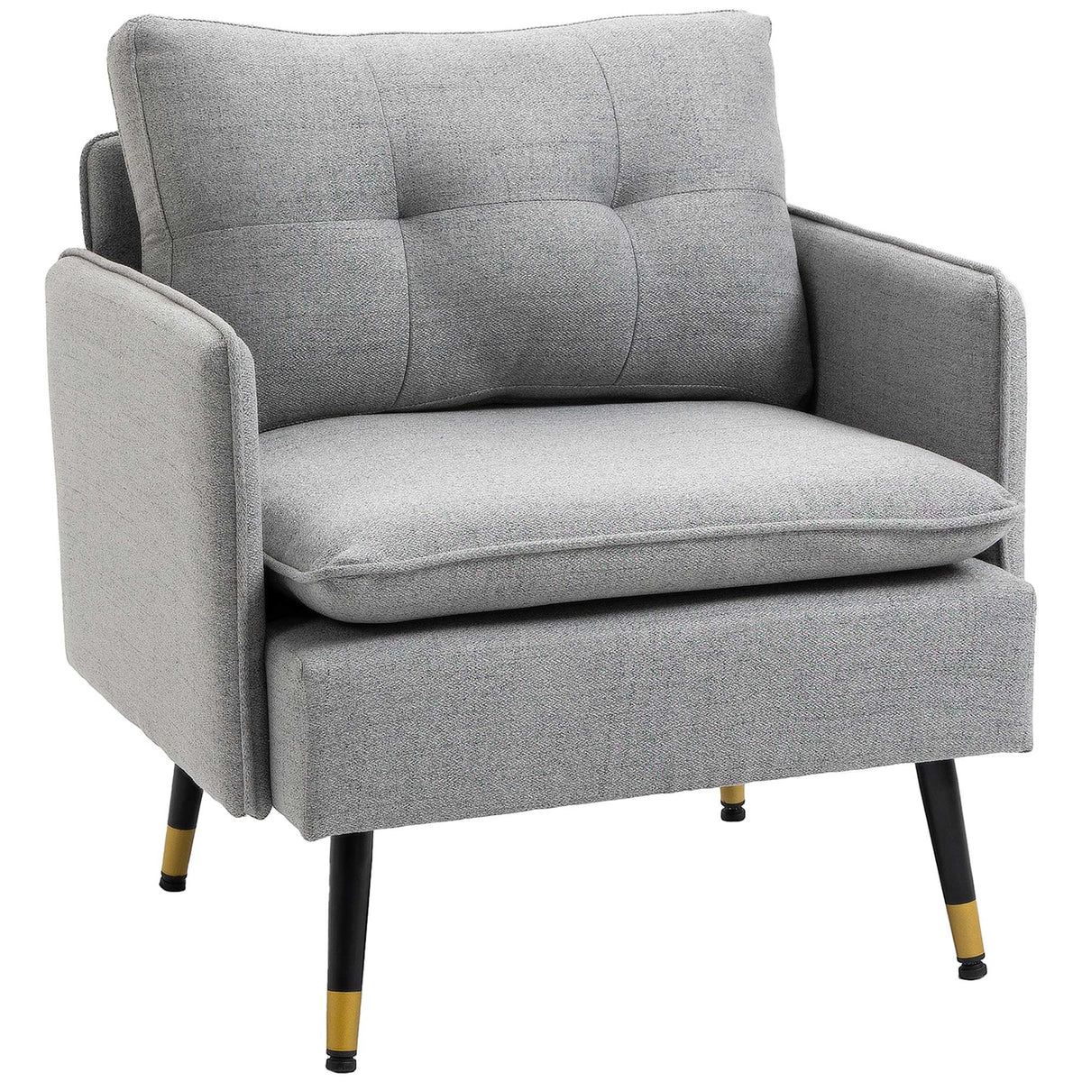 Accent Chair, Upholstered Armchair with Tufted Back Cushion and Steel Legs for Living Room, Bedroom – view 15
