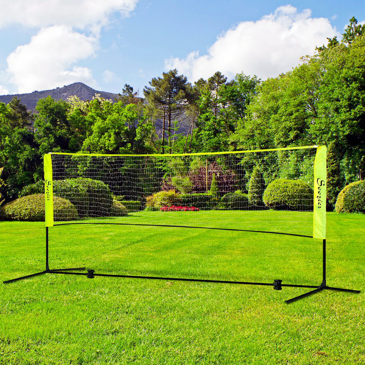 Soozier 10ft Badminton Net, Height Adjustable Outdoor Sports Net with Carry Bag, for Tennis, Pickleball and Volleyball